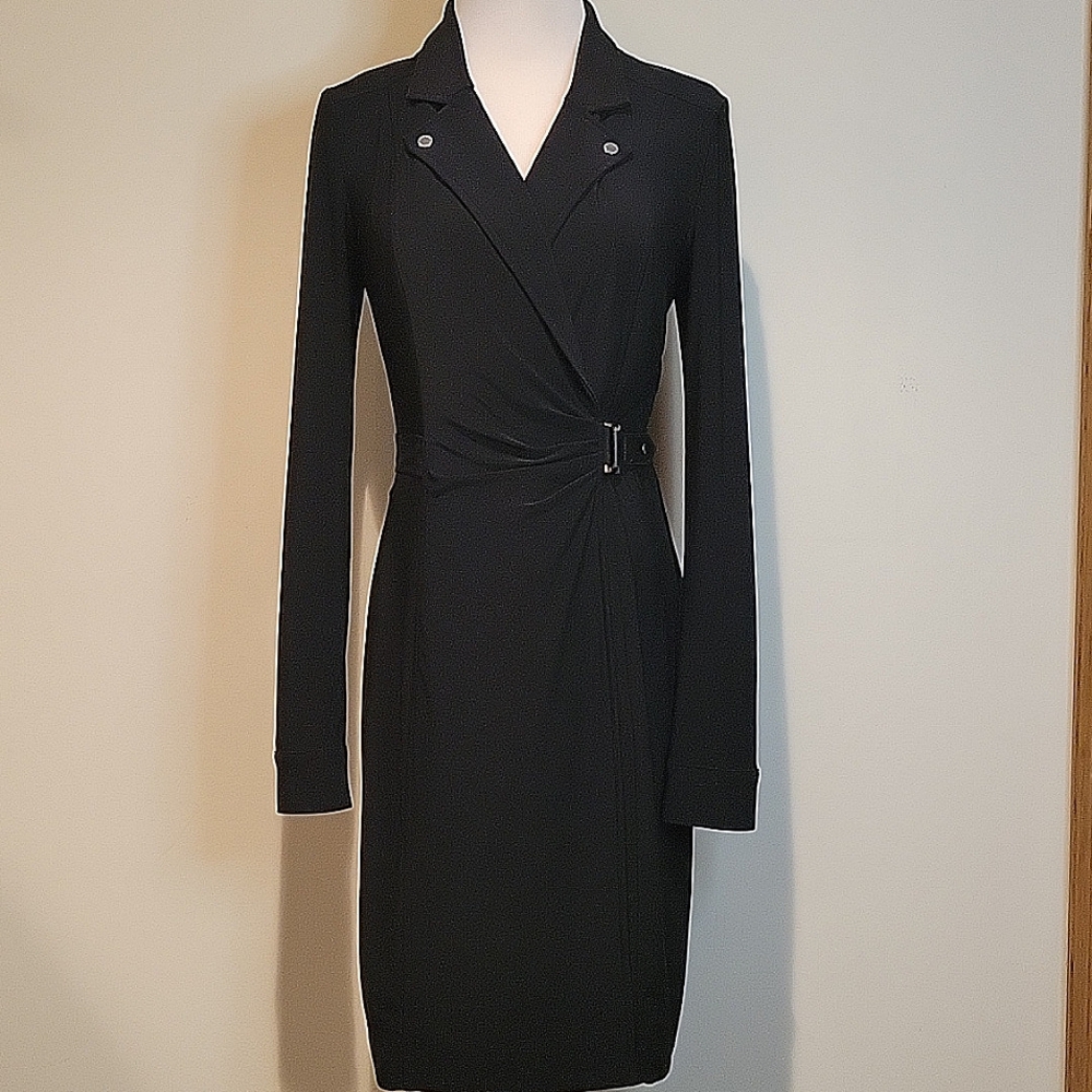 White House Black Market Black Long Sleeve Dress